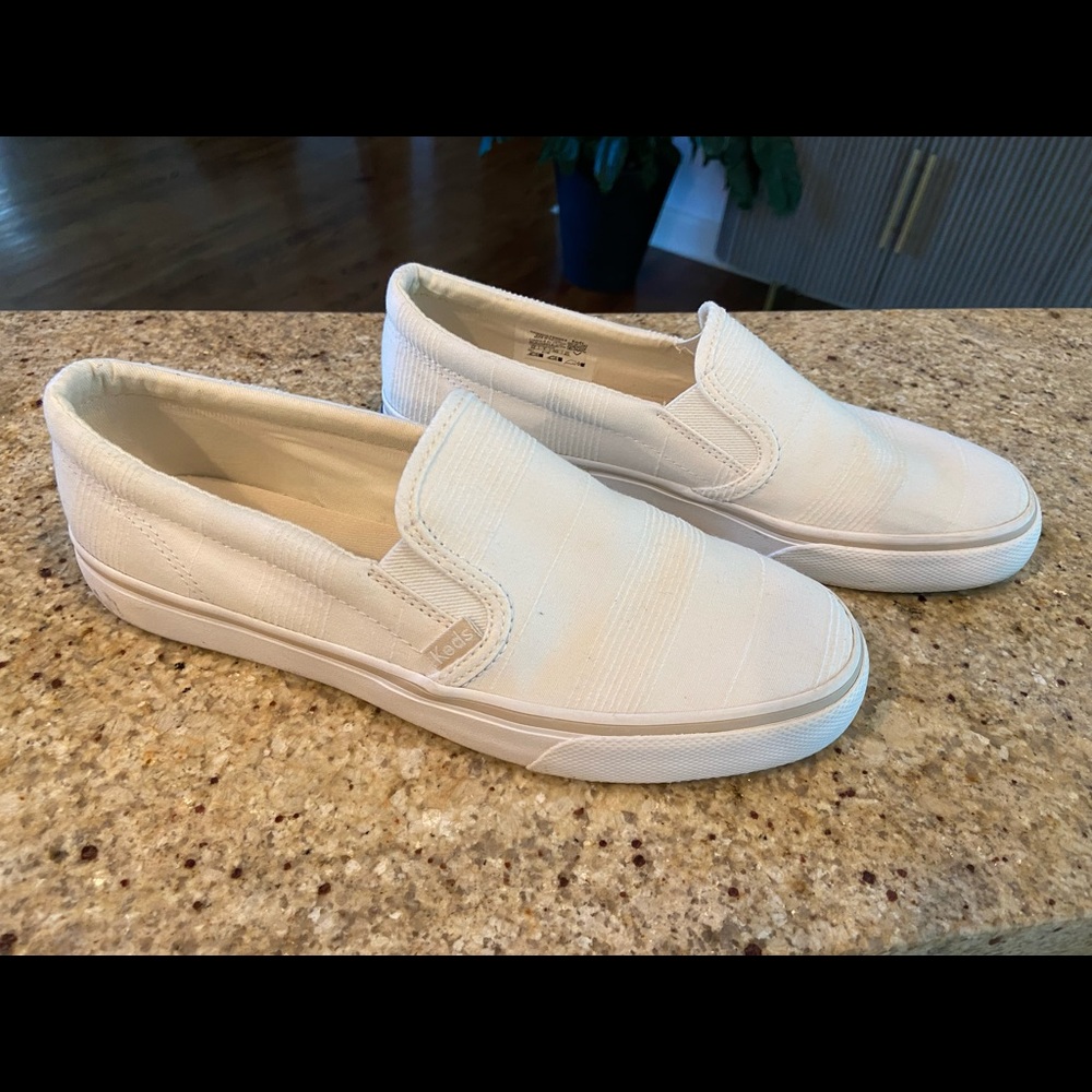 Keds Women's Jump Kick Slip Stripe Chambray, size 8.5